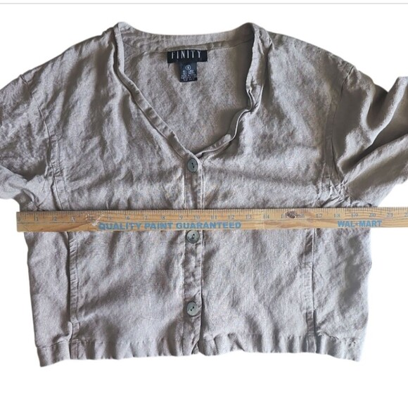 Finity Linen Jacket & Dress Set Women’s Size 8 Neutral Minimalist 2 Piece Outfit - Picture 11 of 16